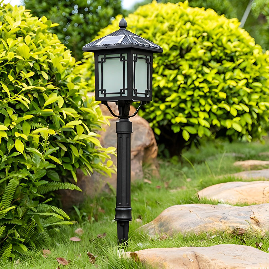 Leahn Ancient House Style LED Outdoor Post Lamp