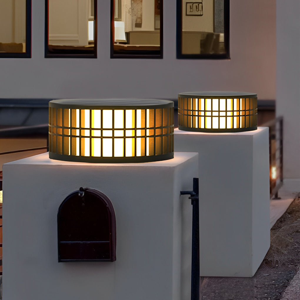 Shining Round Creative LED Modern Steel Outdoor Fence Post Lights