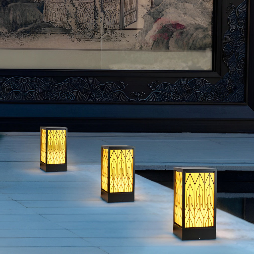 Beky Vintage LED Landscape Marble Outdoor Bollard Lights