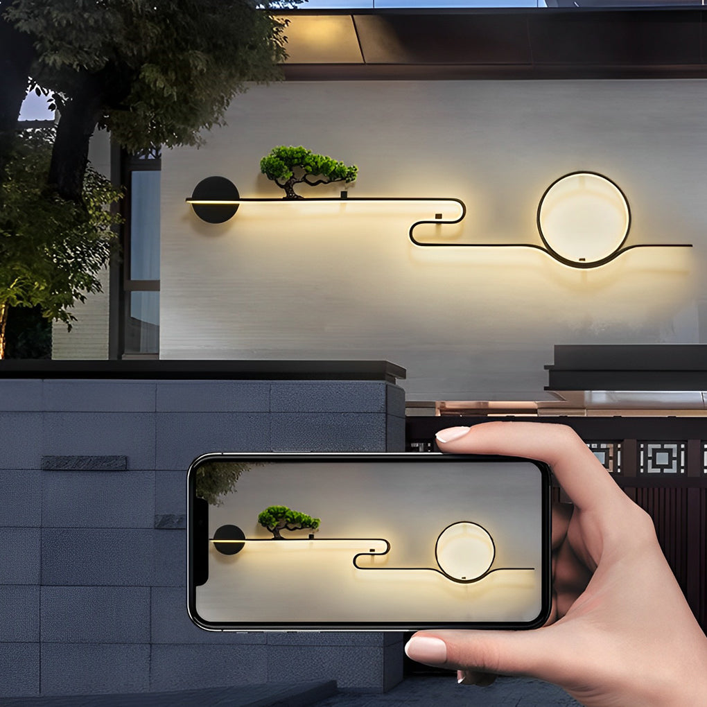 Gwendolyn Moon Tree Scenery LED Retro Outdoor Wall Lights