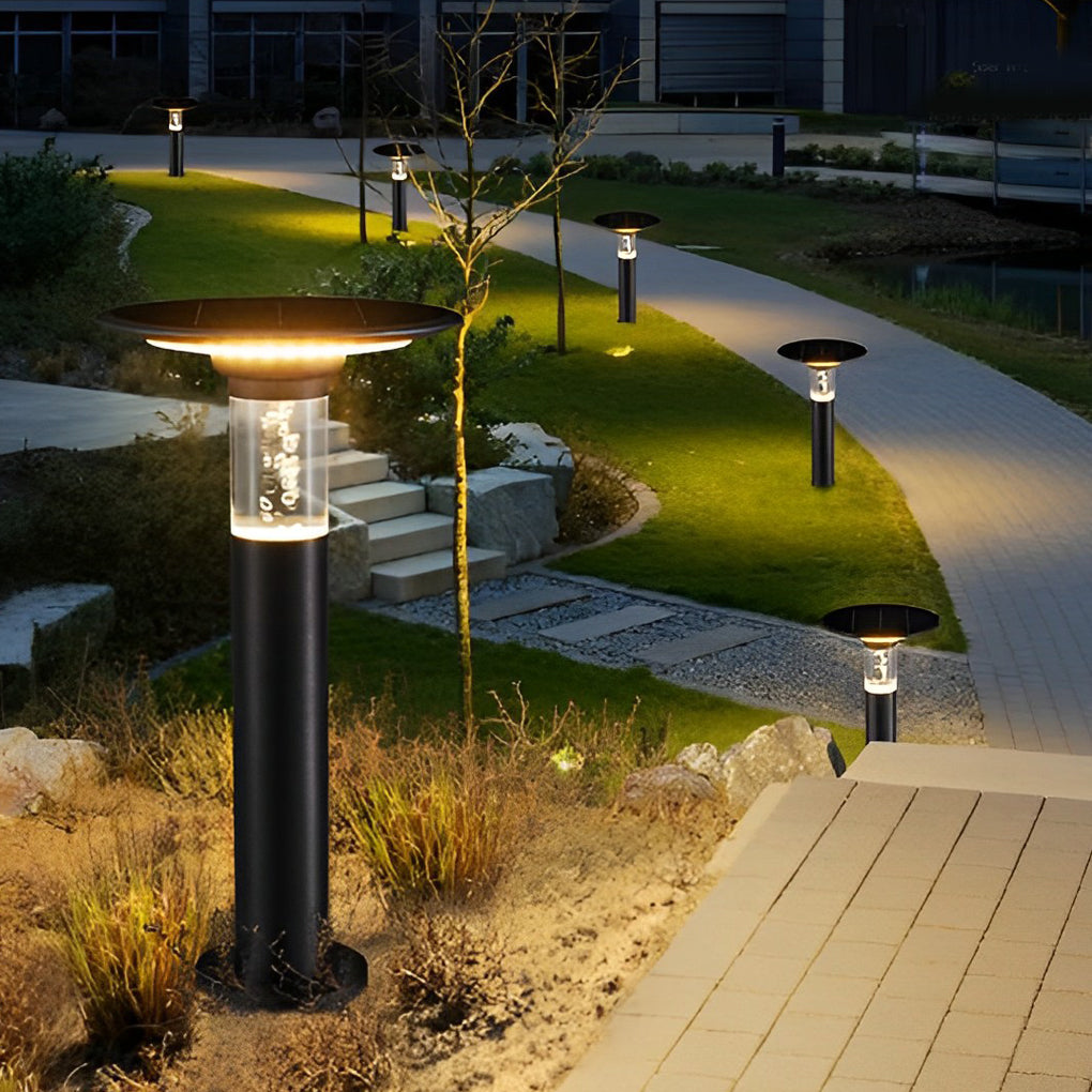 Nancy Solar Round Top Disk Down Path Lighting
