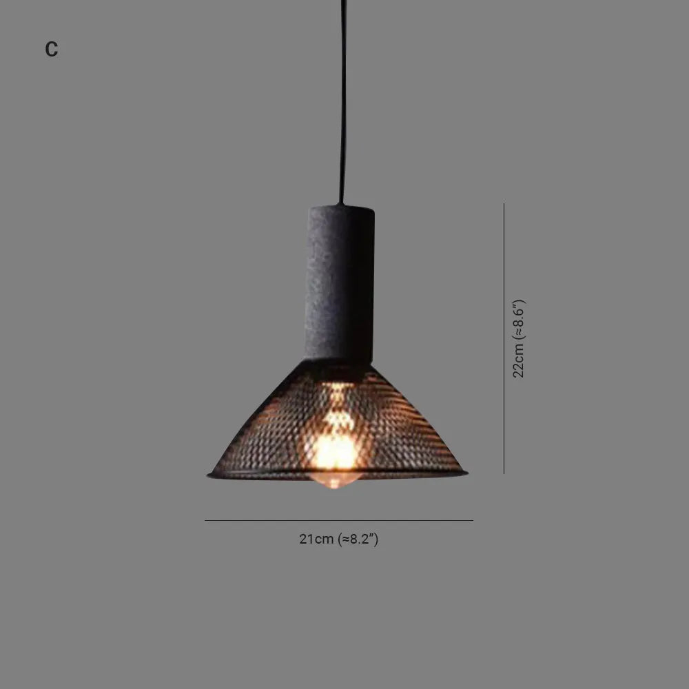 Xenith Industrial Cylindrical Pendant Light, Cement/Metal-Neutral Decor