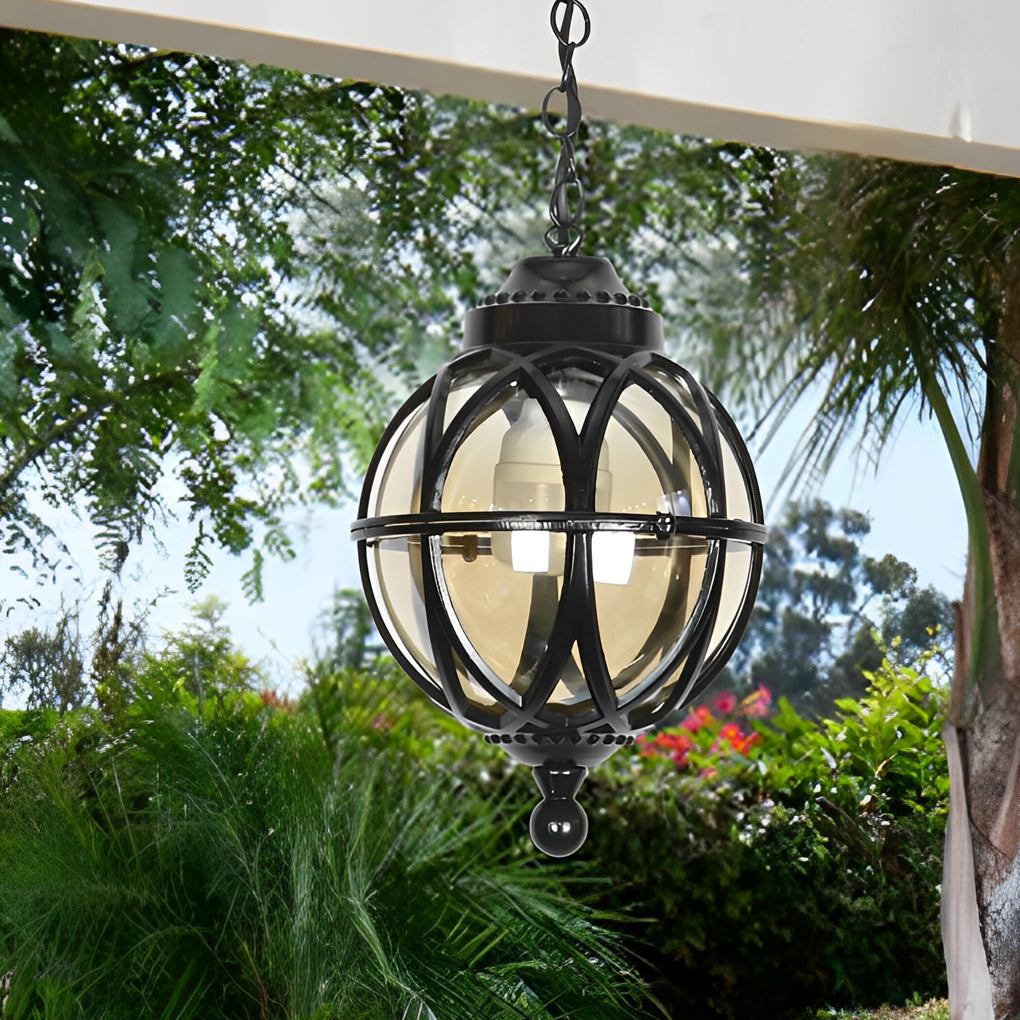 Beth Retro Ball Glass Outdoor Pendant Light