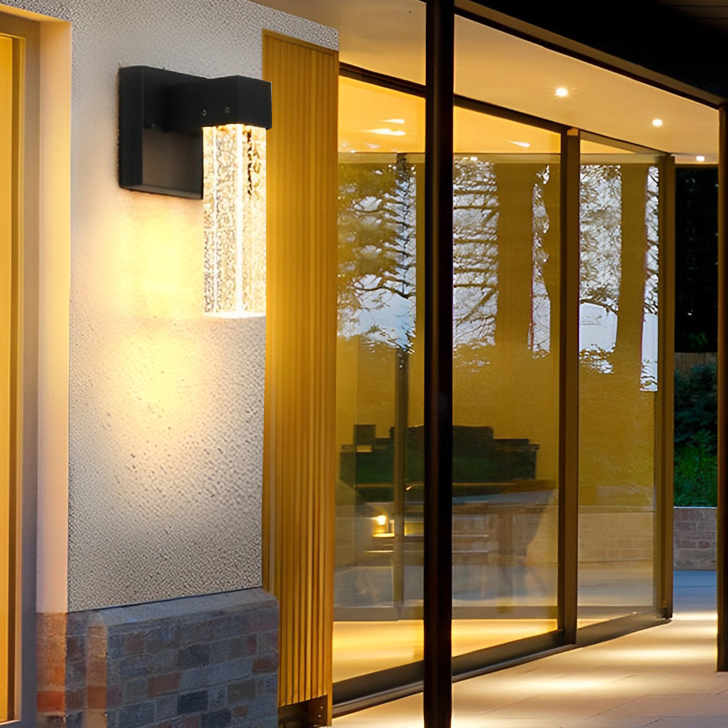 Veda LED Classic Modern Crystal Outdoor Wall Lamp