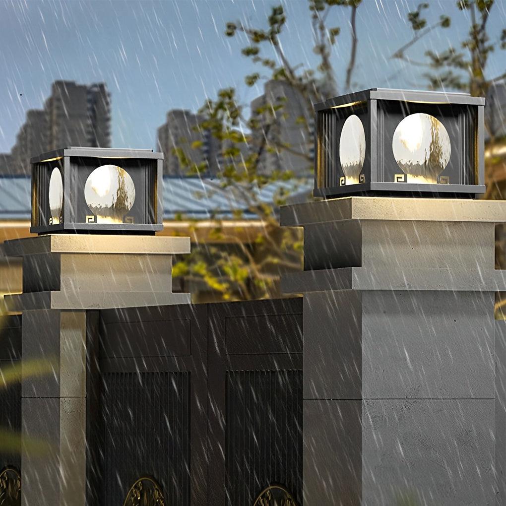 Mnica Square Round LED Outdoor Fence Post Lamp