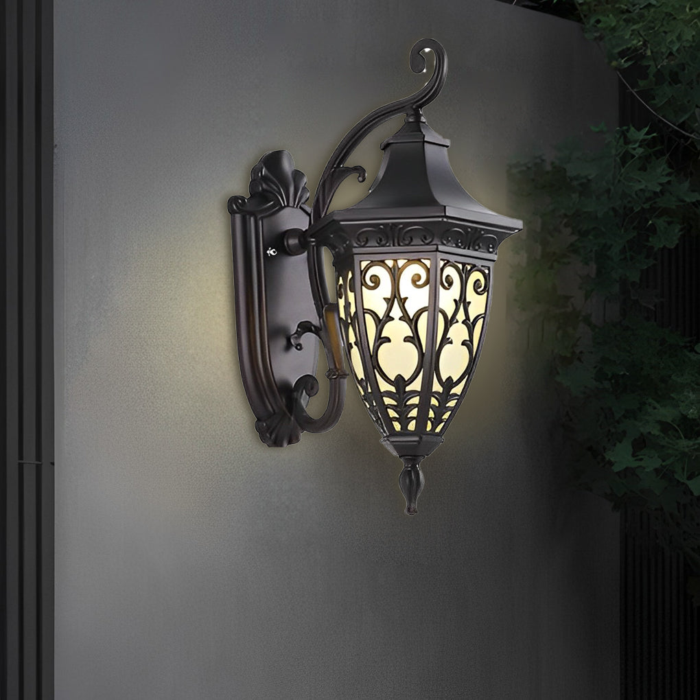 Melvina Vintage Flower American Outdoor Wall Lamp