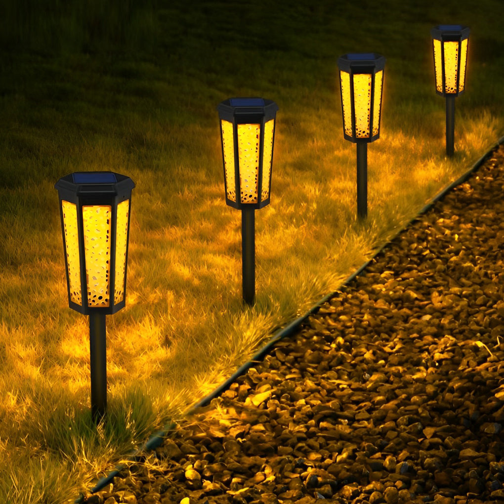 Iagin Hexagon Hollow Landscape ABS Outdoor Light