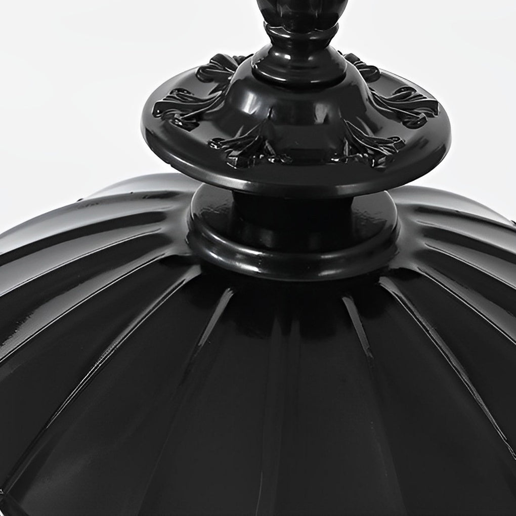 Yvon Flower Ball Cognac European Glass Outdoor Pillar Lamp