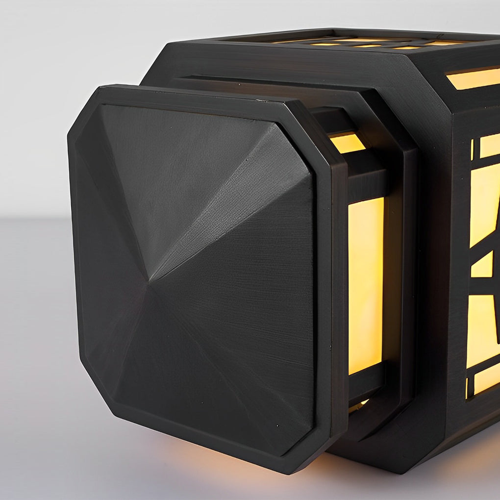 Whney Creative LED Retro Marble Outdoor Deck Post Pillar Light