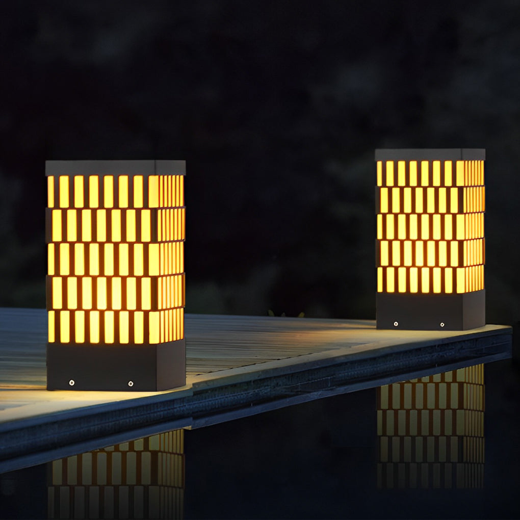 Evely Grid-Designed Modern Marble Outdoor Lawn Lamp