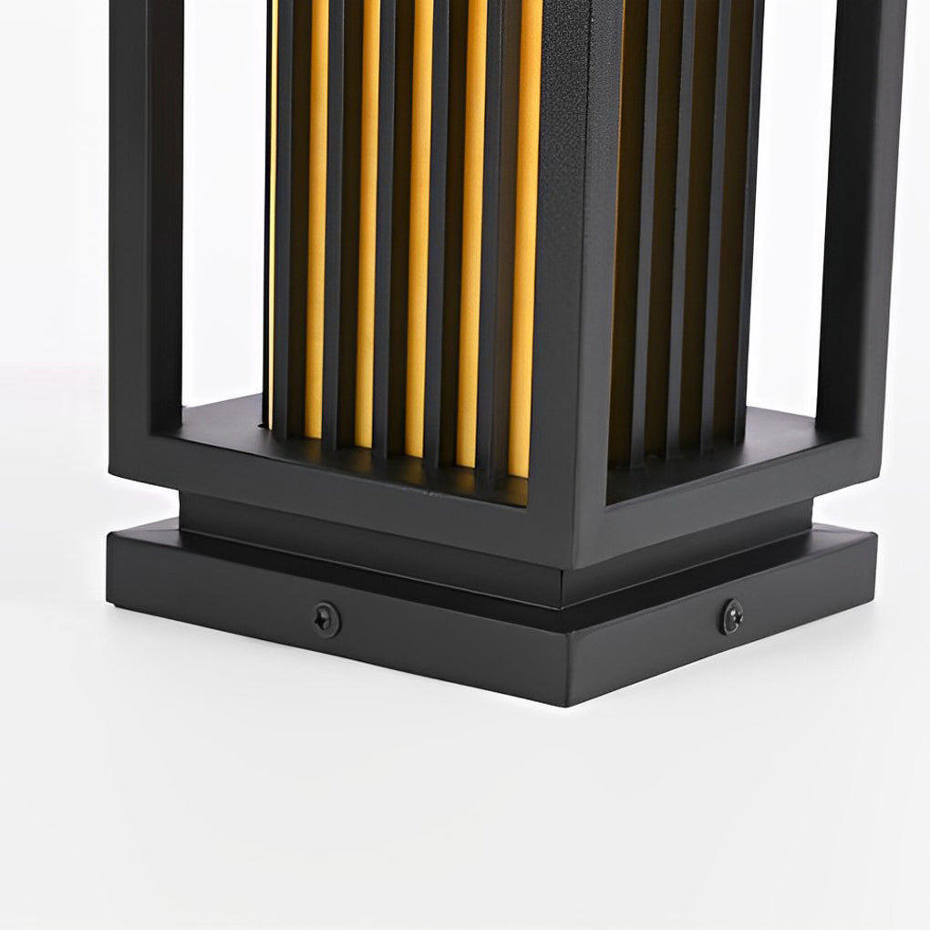 Faye Modern LED Cage Marble Outdoor Pathway Lawn Lights