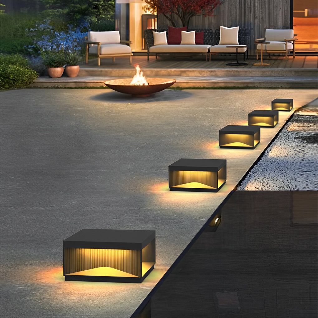 Zea Striped Decor Solar Fence Post Light