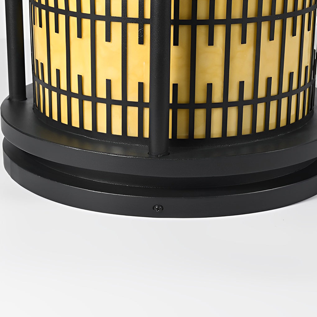 Hen Round Retro Pattern LED Marble Outdoor Fence Post Lights