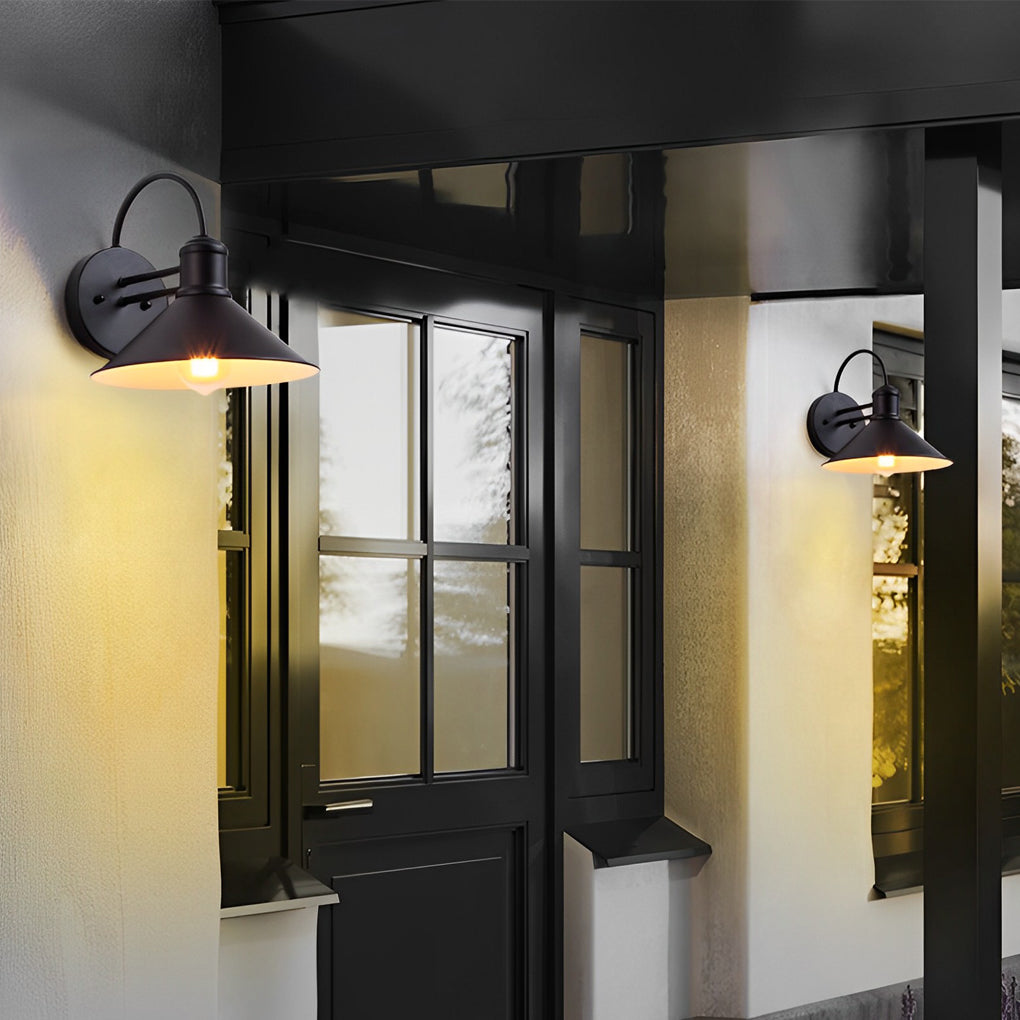 Nerissa Retro Conical Industrial Outdoor Wall Lamp