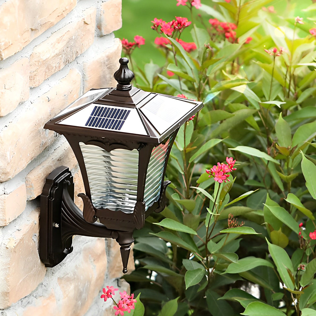 Angelia Vintage Striped LED Retro Glass Outdoor Wall Lights