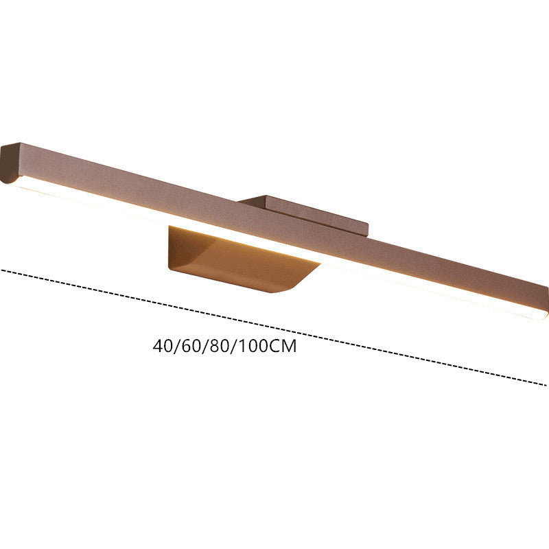 Arisha Modern Linear Metal Wall Lamp Mirror Front, Coffee - Neutral Decor