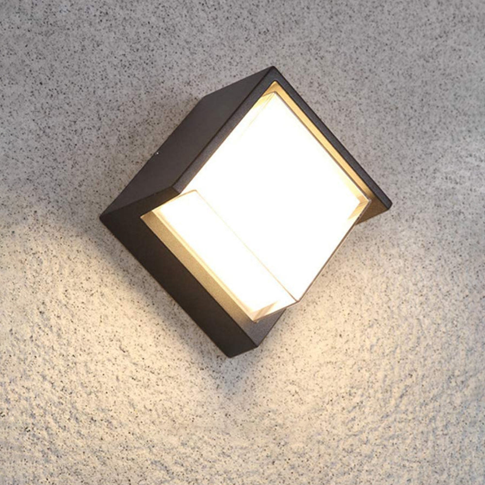 Ray Modern Square Metal Outdoor Wall Lamp Black White - Neutral Decor