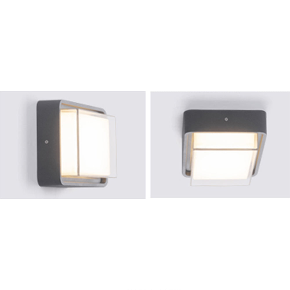 Ray Modern Flush Mount Ceiling Light, Metal/Acrylic, Square/Round, Black/Brown - Neutral Decor