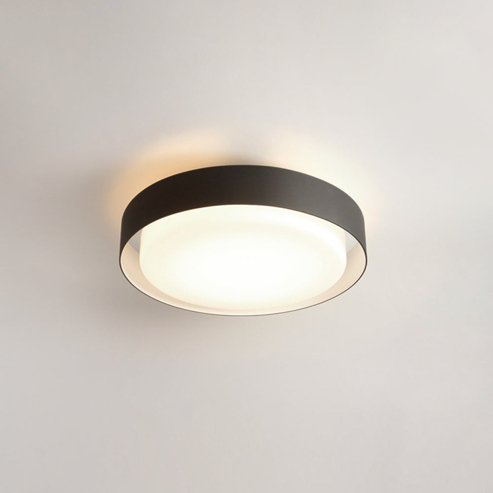 Ray Modern Round Flush Mount Ceiling Light, Metal/Acrylic, White/Black - Neutral Decor