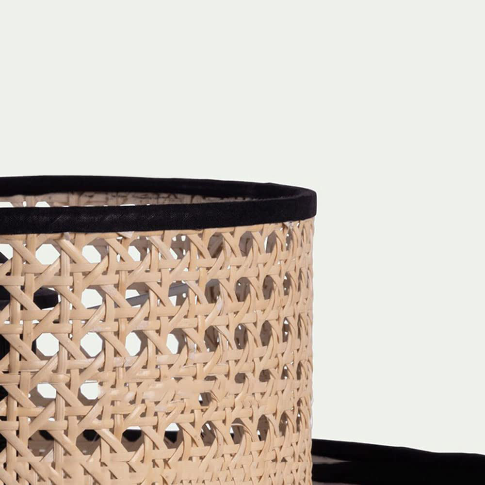 Ritta Modern Rattan/FabricPendant Light, White - Neutral Decor