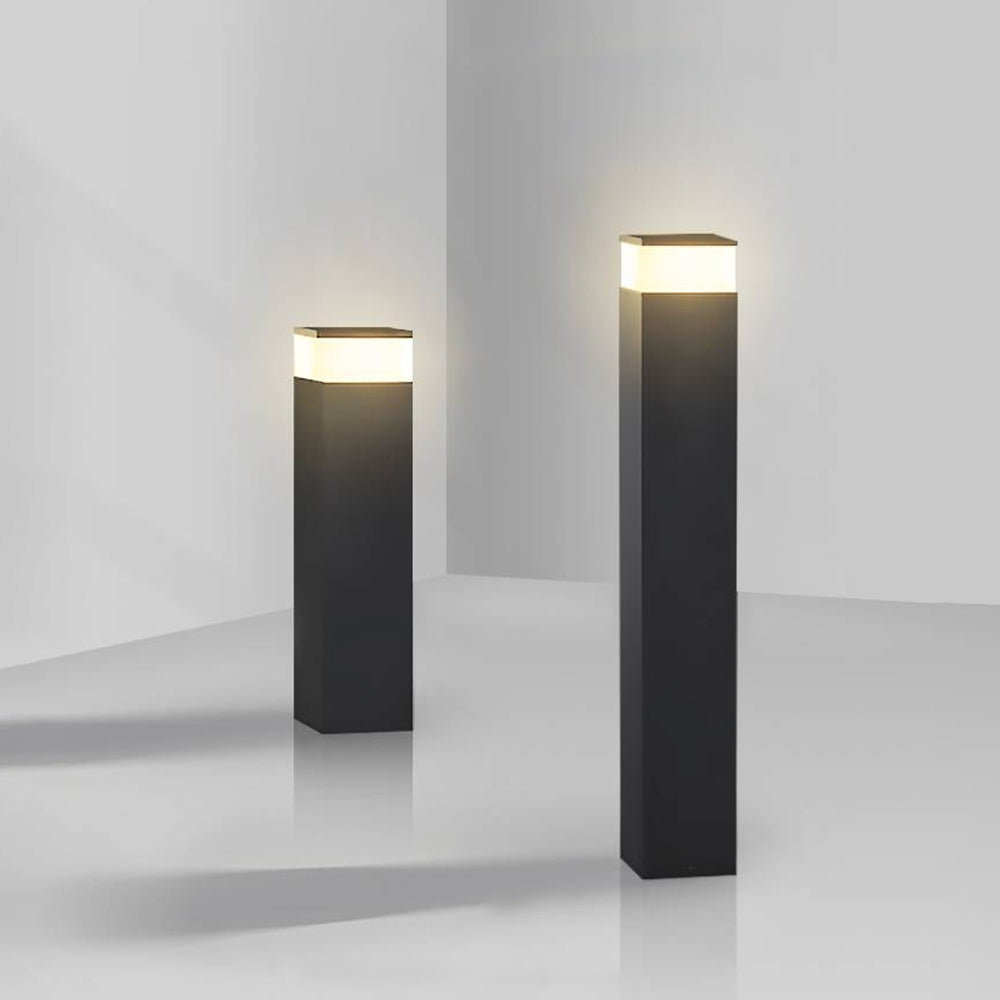 Ray Modern Metal Rectangular Outdoor Path Light, Black - Neutral Decor