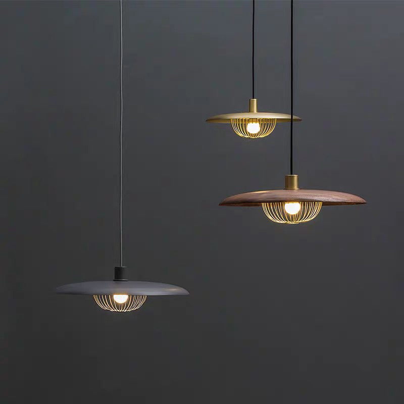 Arisha Modern Nordic Dome Pendant Light, Gold/Brown/Grey/Brown/Wood - Neutral Decor