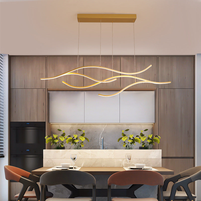 Arisha Pendant Light, Multi-Curved, Black/Gold - Neutral Decor