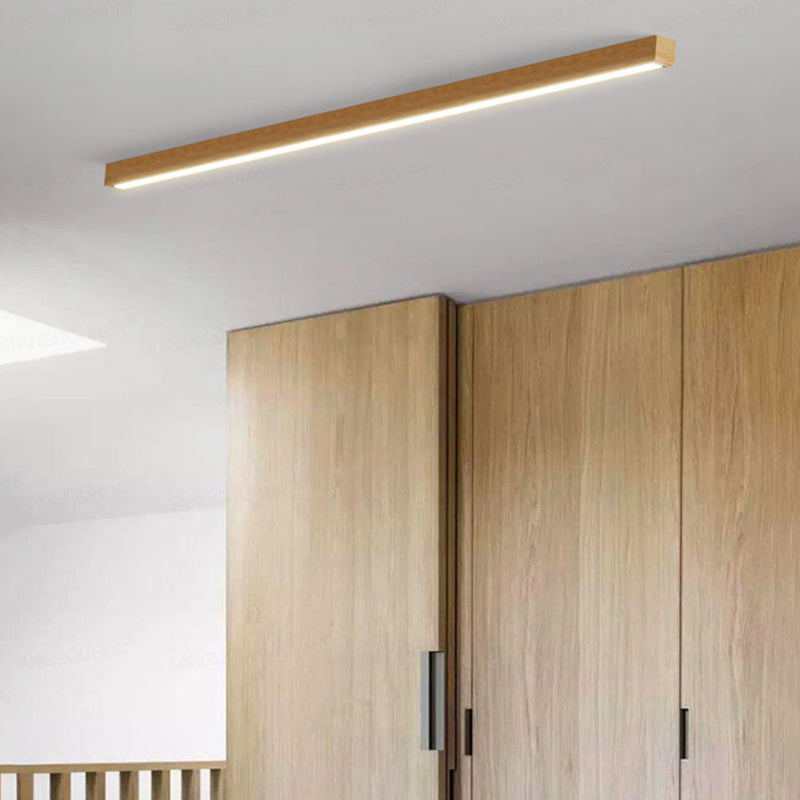 Arisha Linear Slim Ceiling Light, Wood - Neutral Decor