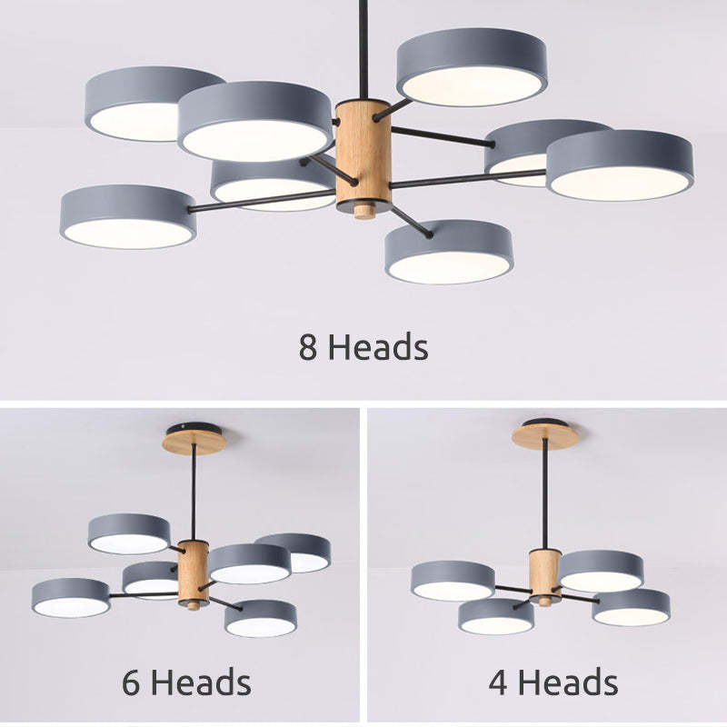Arisha Art Deco Pendant Light, White/Green/Grey,Metal/Wood - Neutral Decor