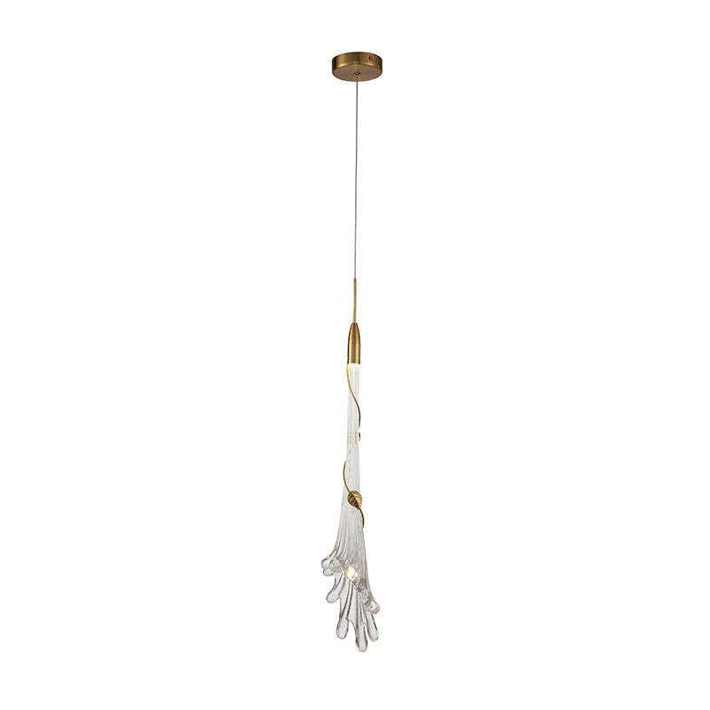 Arisha Elegant Flower Metal/Glass Pendant Light, Bedroom - Neutral Decor