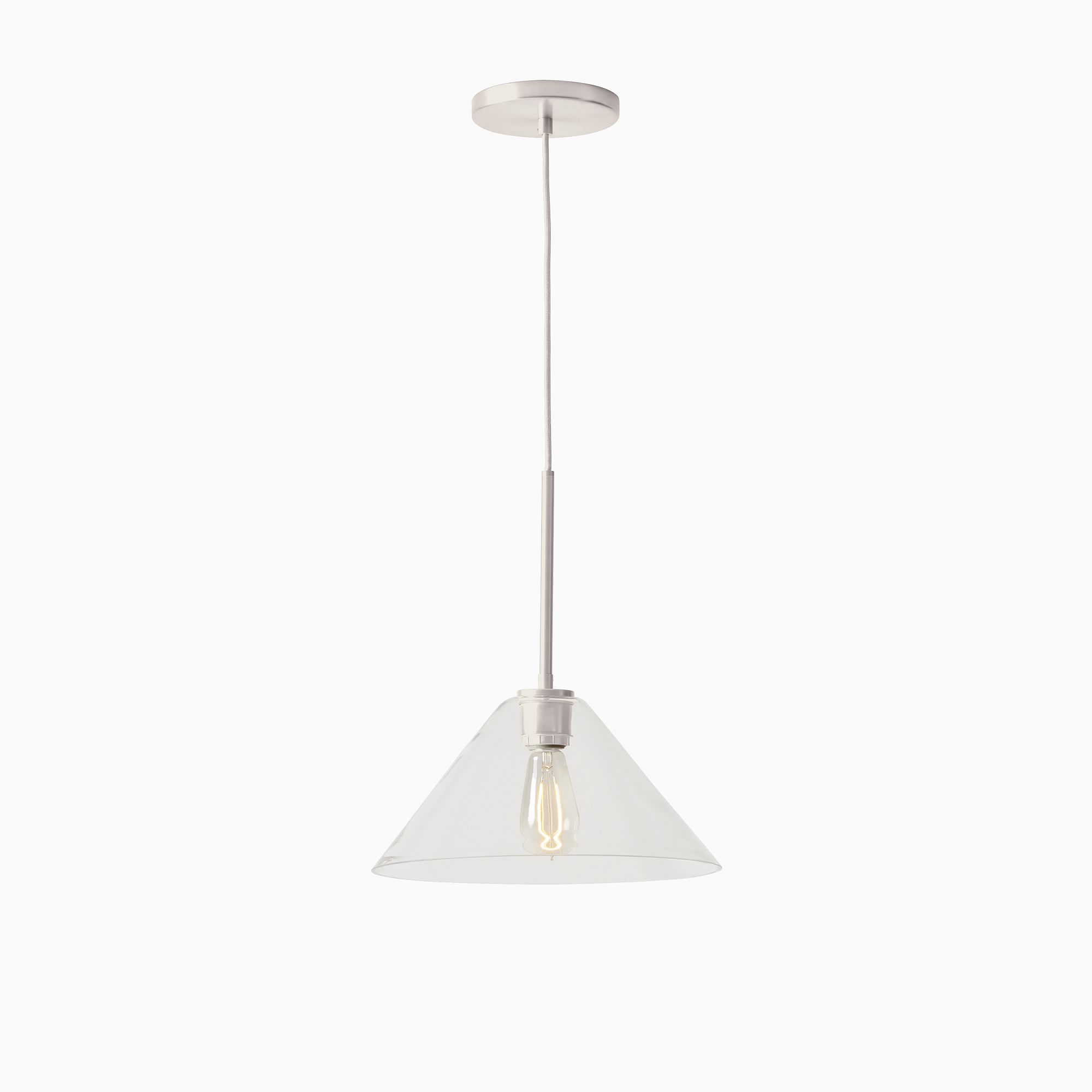 Cone Milk Clear Glass Cone Pendant Light for Kitchen-Neutral Decor
