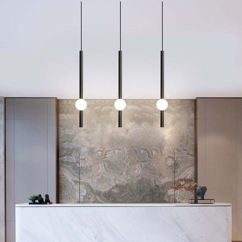 Arisha Minimalist Linear Globe Glass Pendant Light, Bedroom - Neutral Decor