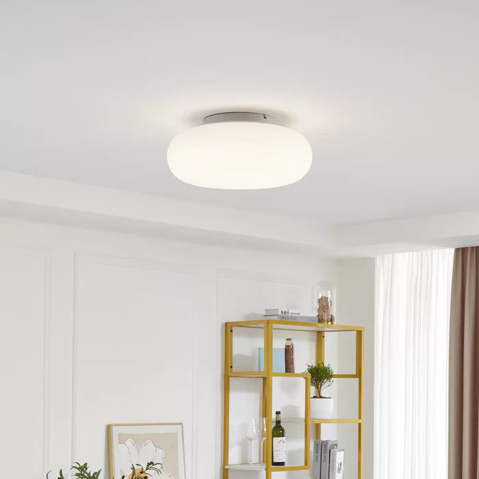 Arisha Flush Mount Ceiling Light Modern, Metal/Acrylic, White, Bedroom - Neutral Decor