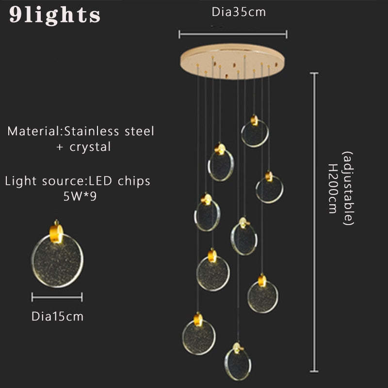 Kristy Luxury Circular Ripple Round Crystal Golden Chandelier - Neutral Decor