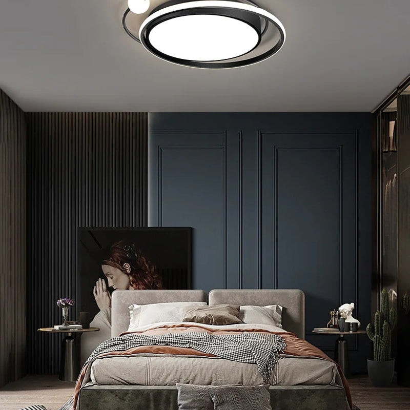 Arisha Modern Multi Orbit Flush Mount Ceiling Light, Black/Gold - Neutral Decor