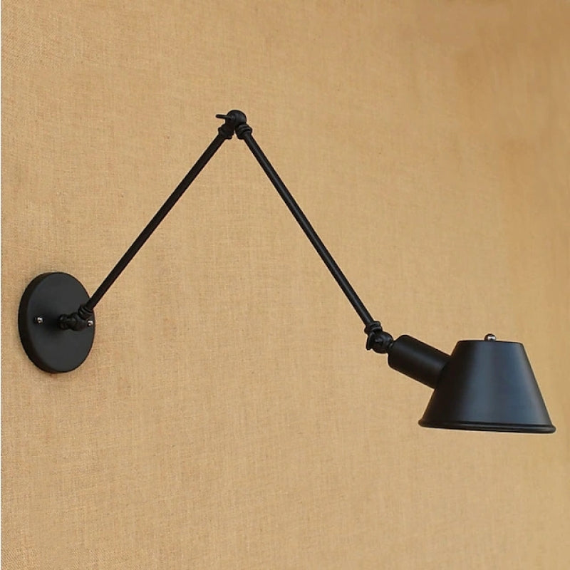Epoch Rotatable Wall Lamp with Swing Arm, Black/Rust - Neutral Decor