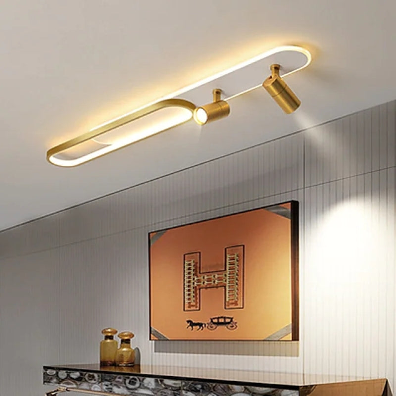 Aim Modern Ceiling Light Spotlight, Black/Gold - Neutral Decor