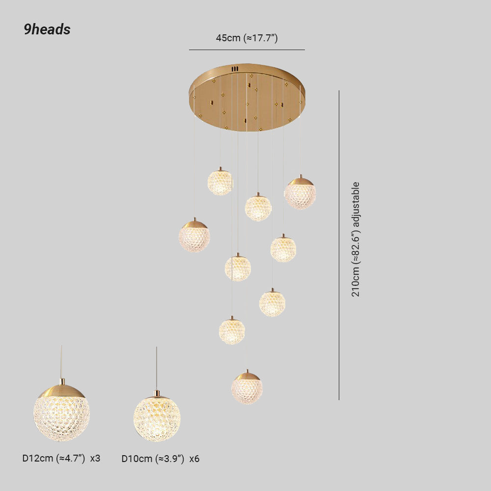 Arisha Multi Staircase Modern Art Deco Pendant Light, Gold - Neutral Decor