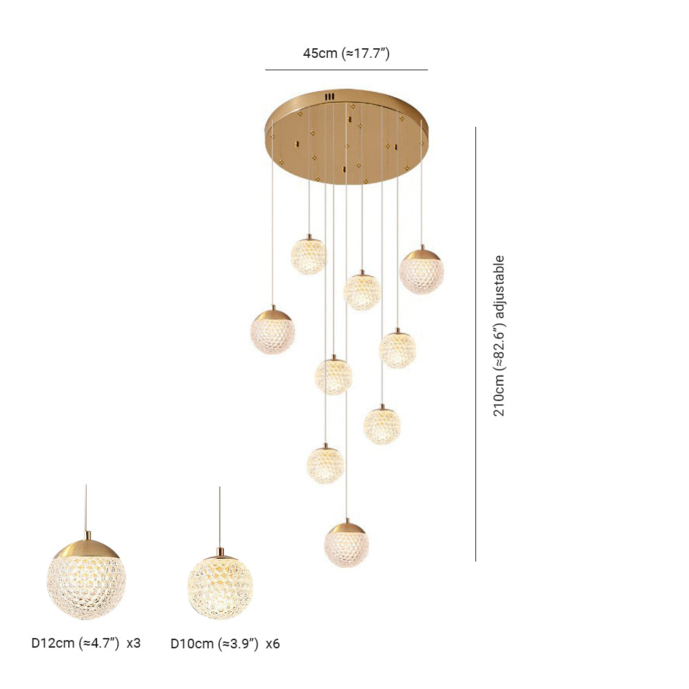 Arisha Multi Staircase Modern Art Deco Pendant Light, Gold - Neutral Decor