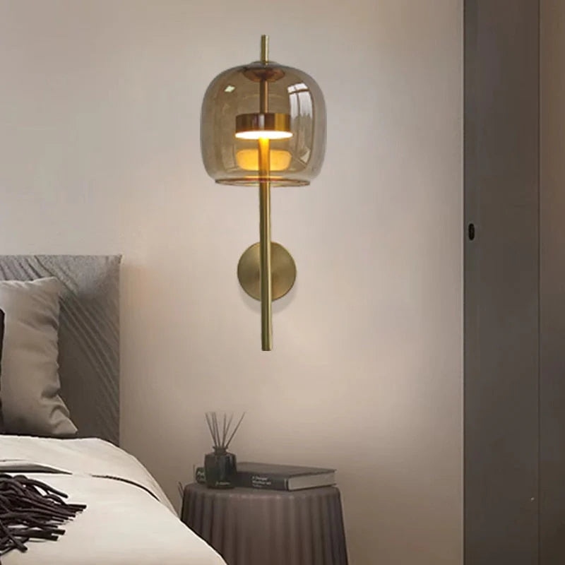 Arisha Modern Indoor Wall Lamp Metal Glass Bedroom - Neutral Decor