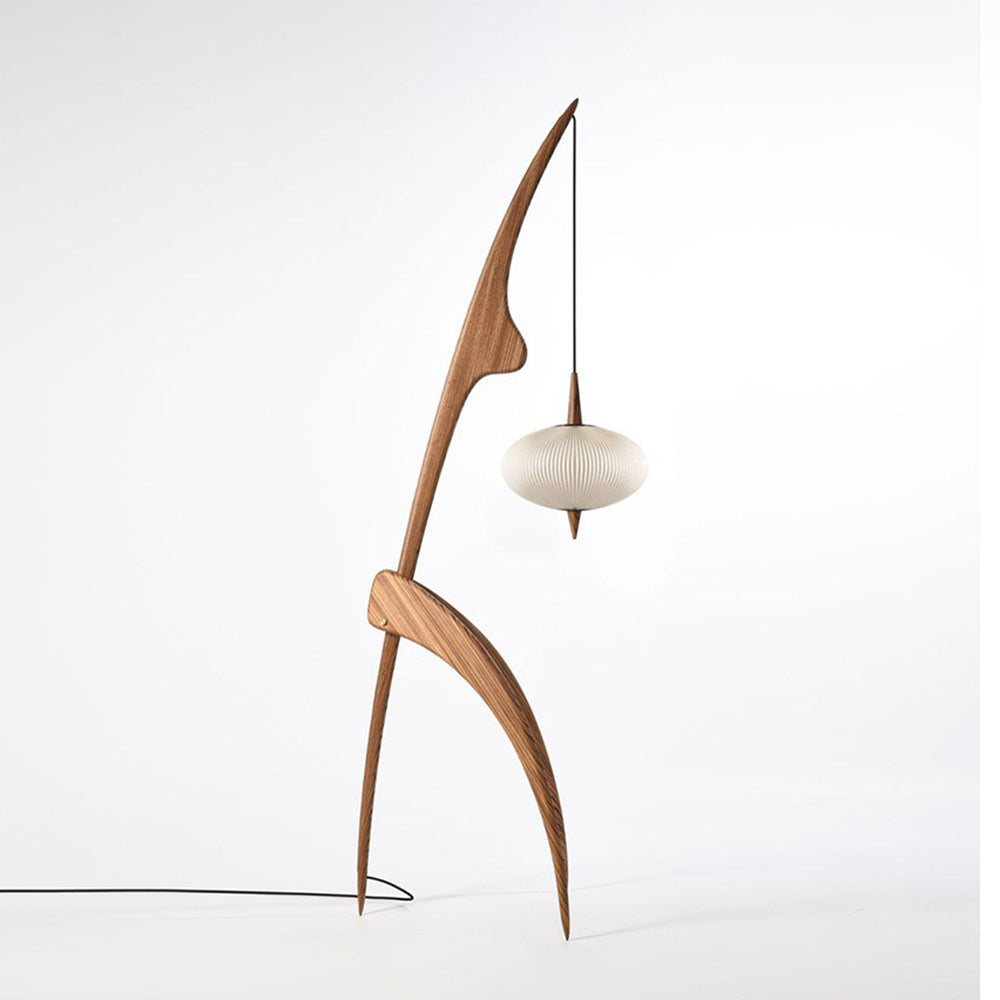 Mira Artificial Paper & Wood Floor Lamp - Neutral Decor
