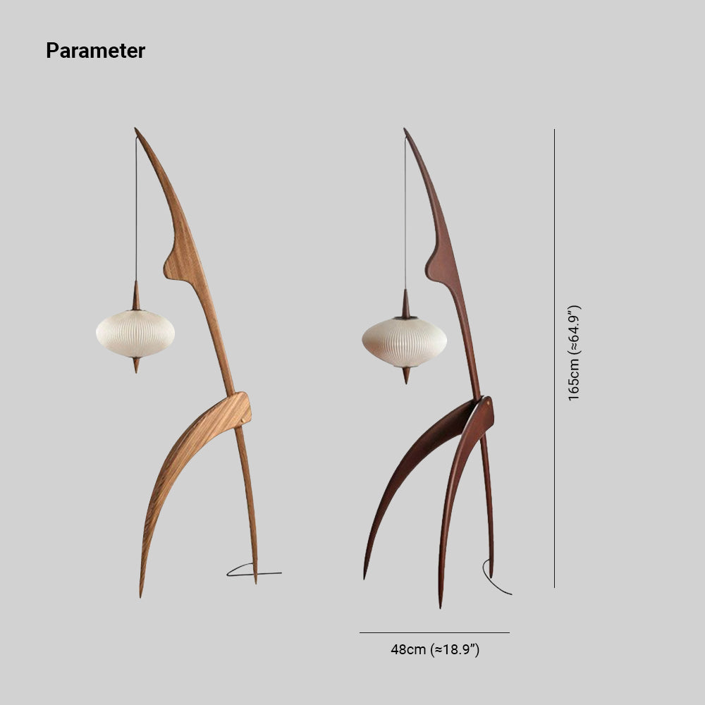 Mira Artificial Paper & Wood Floor Lamp - Neutral Decor