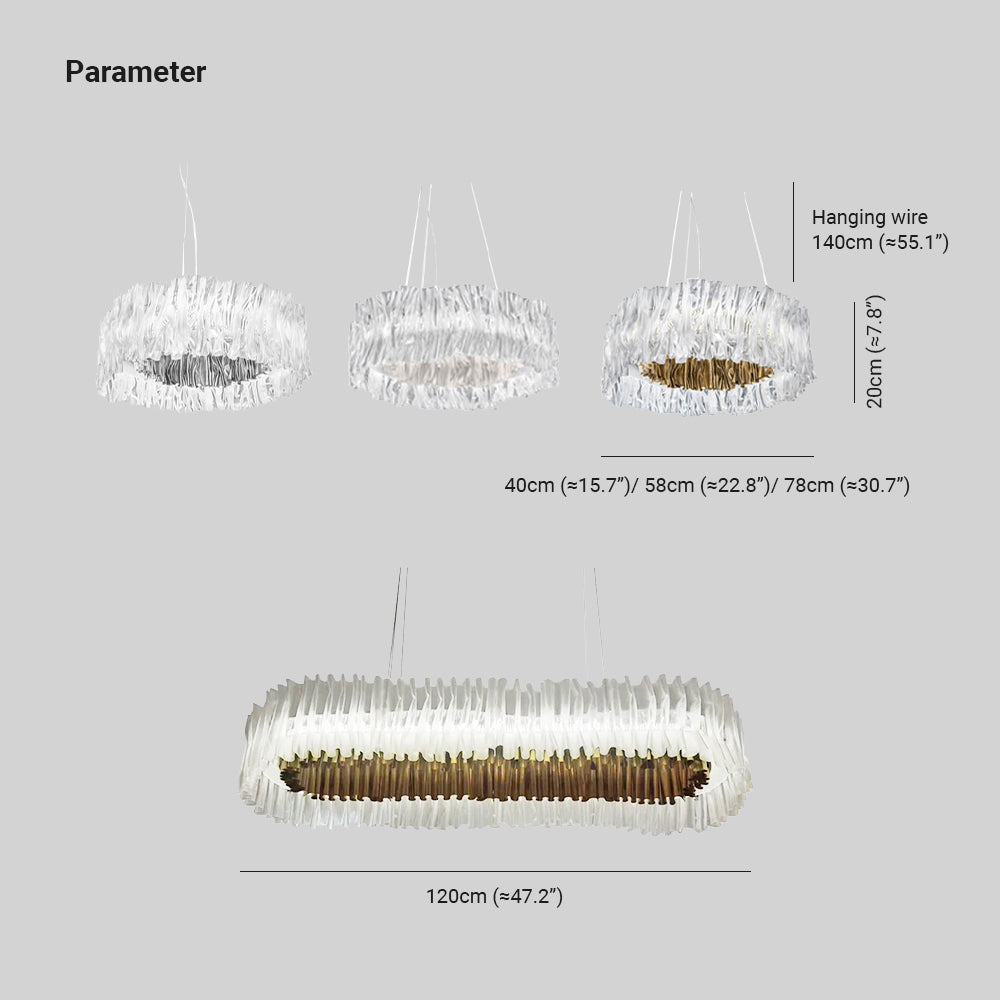 Kristy Modern Luxury Pleated Pendant Light, Circle, Acrylic/Stainless Steel - Neutral Decor