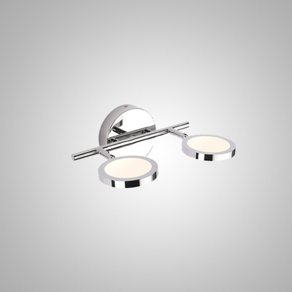 Arisha Modern Arc Wall Lamp, Silver, Metal/Acrylic, Front Mirror Vanity - Neutral Decor