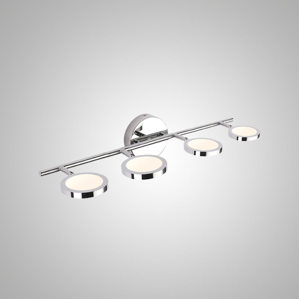 Arisha Modern Arc Wall Lamp, Silver, Metal/Acrylic, Front Mirror Vanity - Neutral Decor
