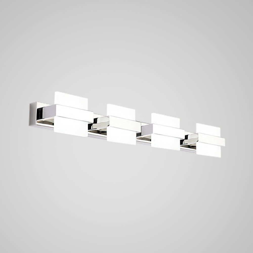 Arisha Modern Square Metal/Acrylic Wall Lamp, Silver, Bathroom - Neutral Decor