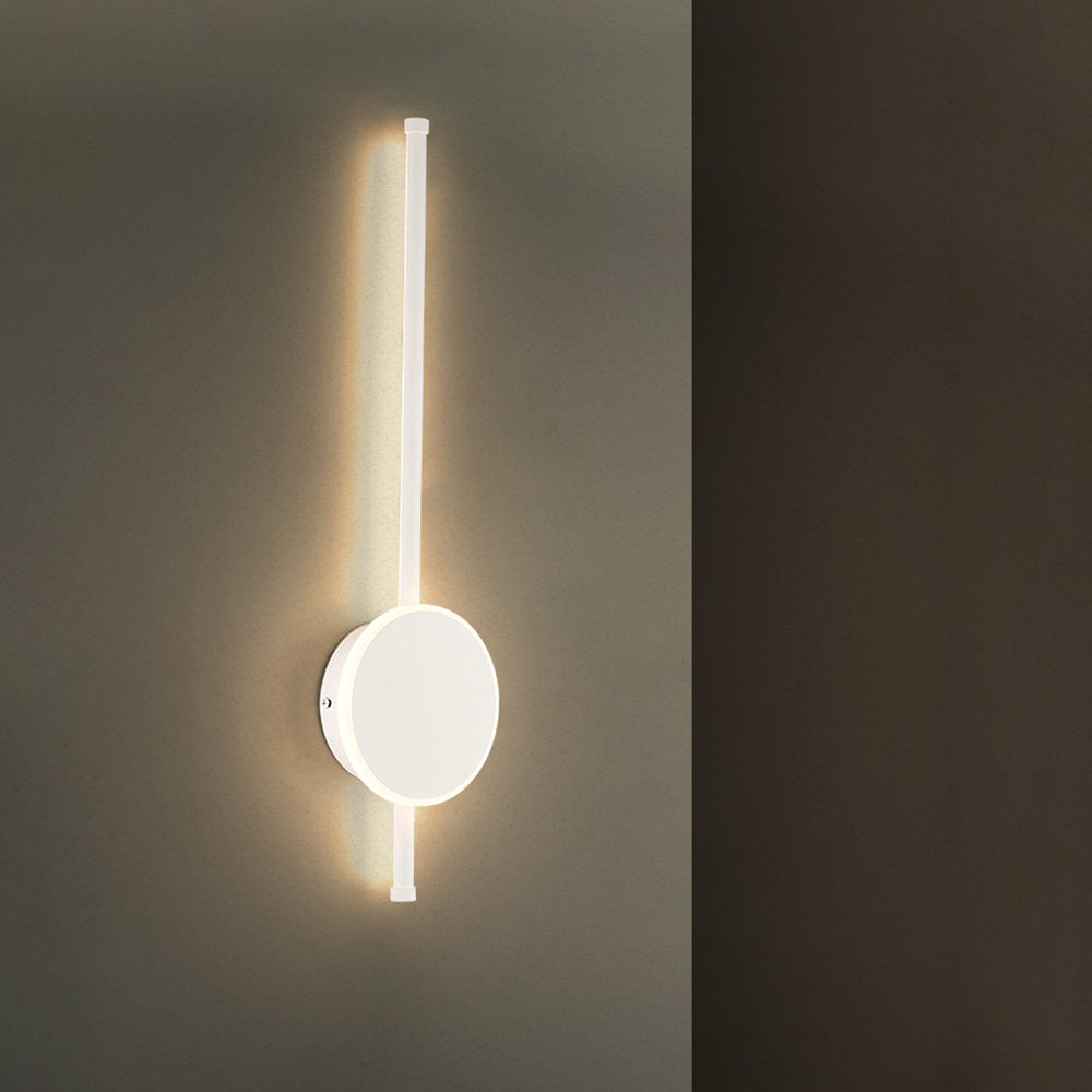 Arisha Modern Round Linear Metal Wall Lamp, White/Black/Gold - Neutral Decor