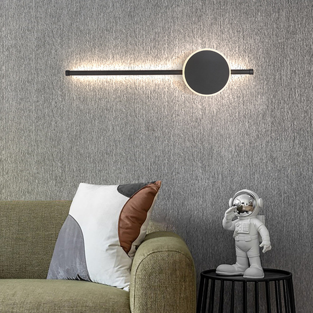 Arisha Modern Round Linear Metal Wall Lamp, White/Black/Gold - Neutral Decor