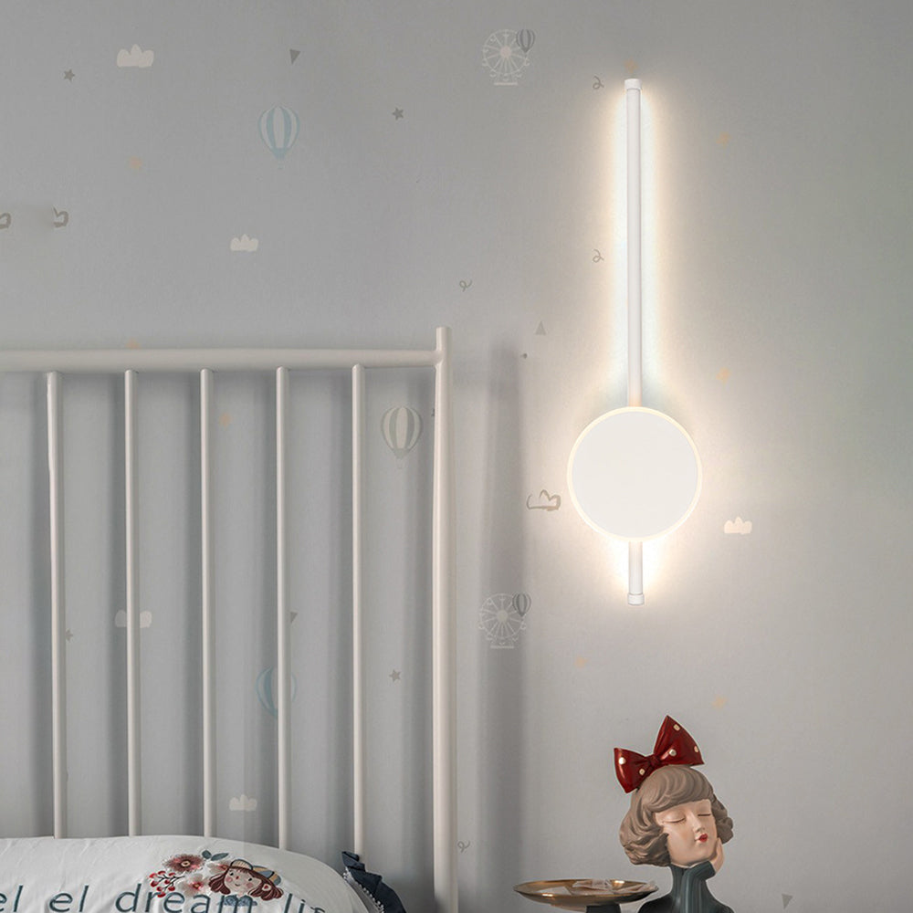 Arisha Modern Round Linear Metal Wall Lamp, White/Black/Gold - Neutral Decor