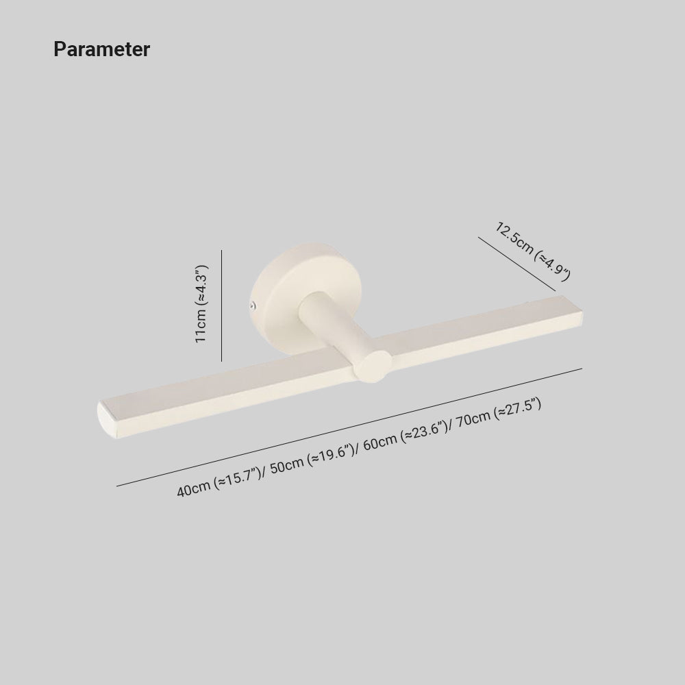 Arisha Minimalist Linear Acrylic Mirror Front Wall Lamp, White - Neutral Decor
